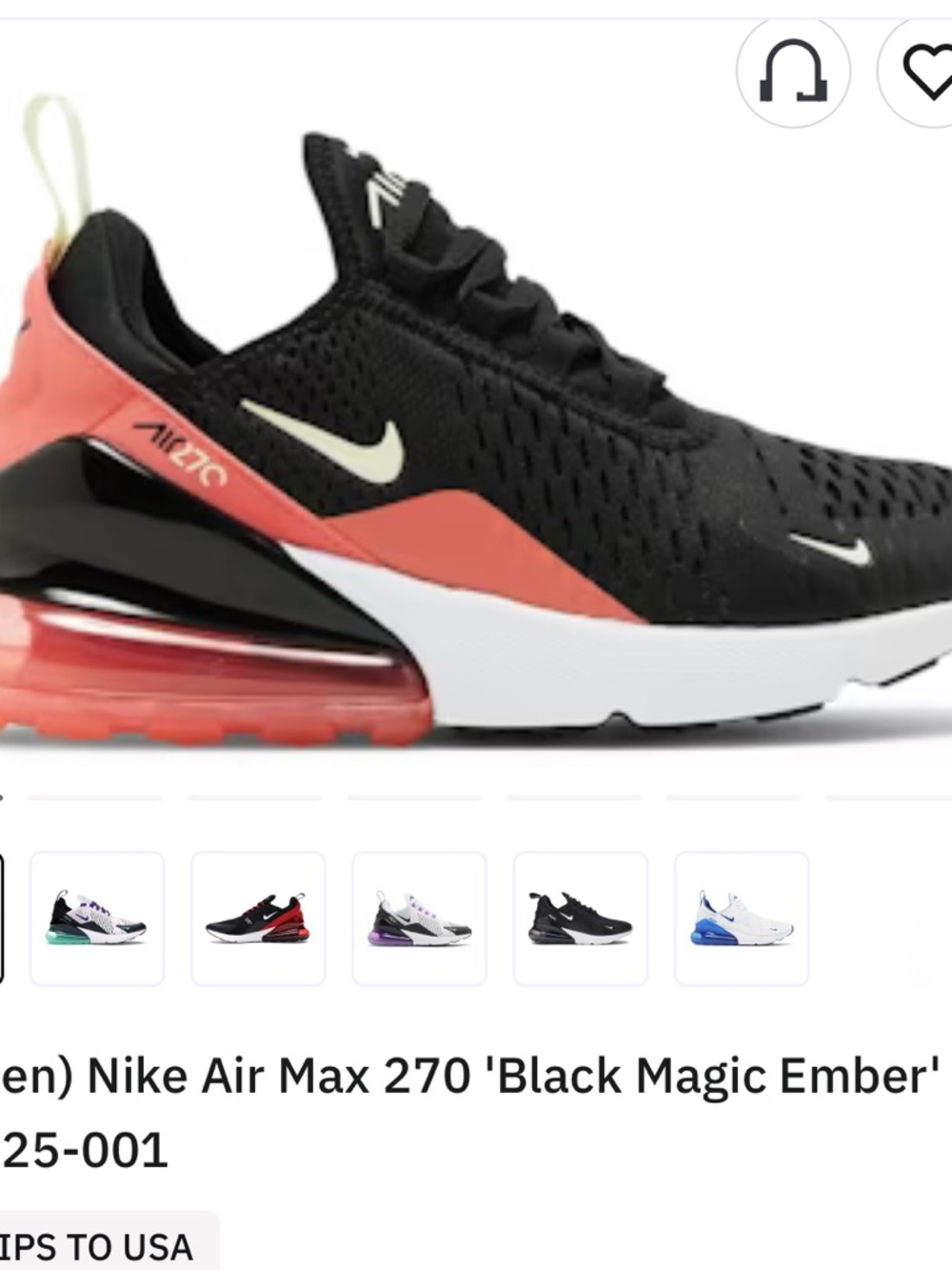 Nike Air Max 270 Black black magic ember
